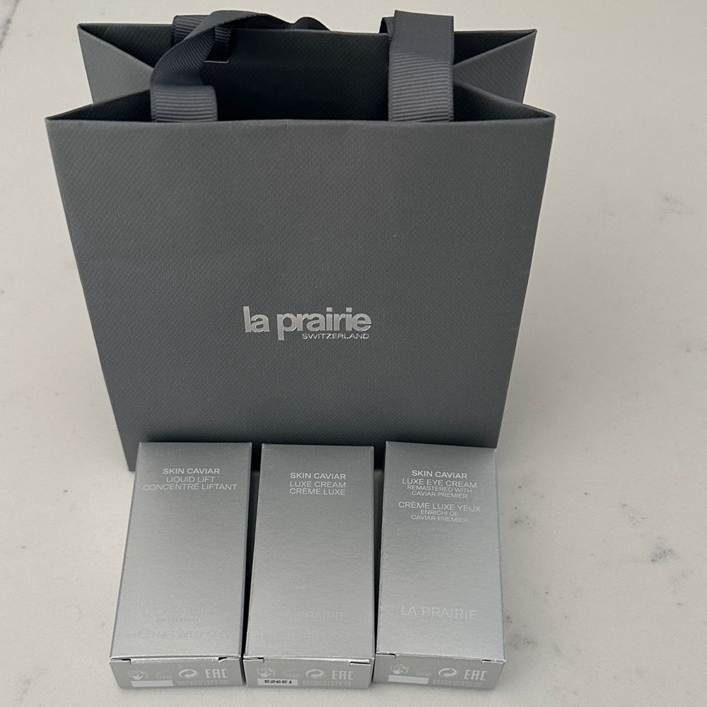 La Prairie Silver Skin Caviar Collection with Gray Bag